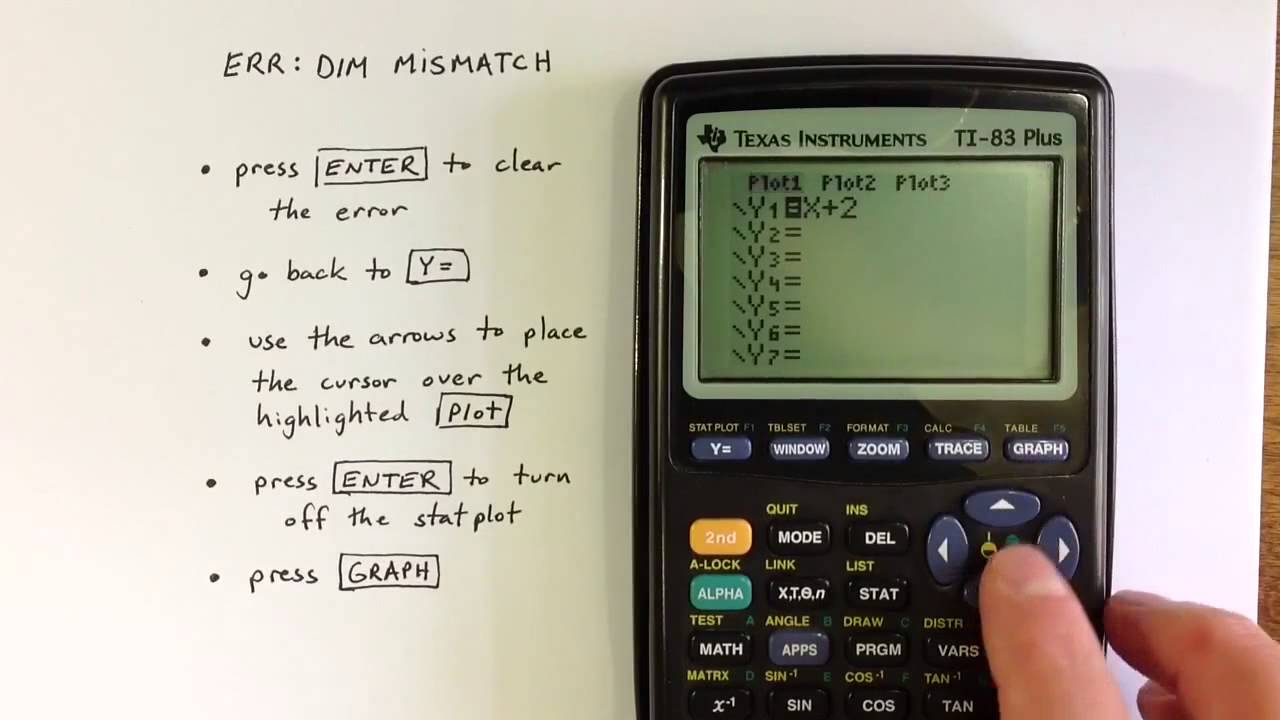 ERR:DIM MISMATCH on a TI-83 or TI-84