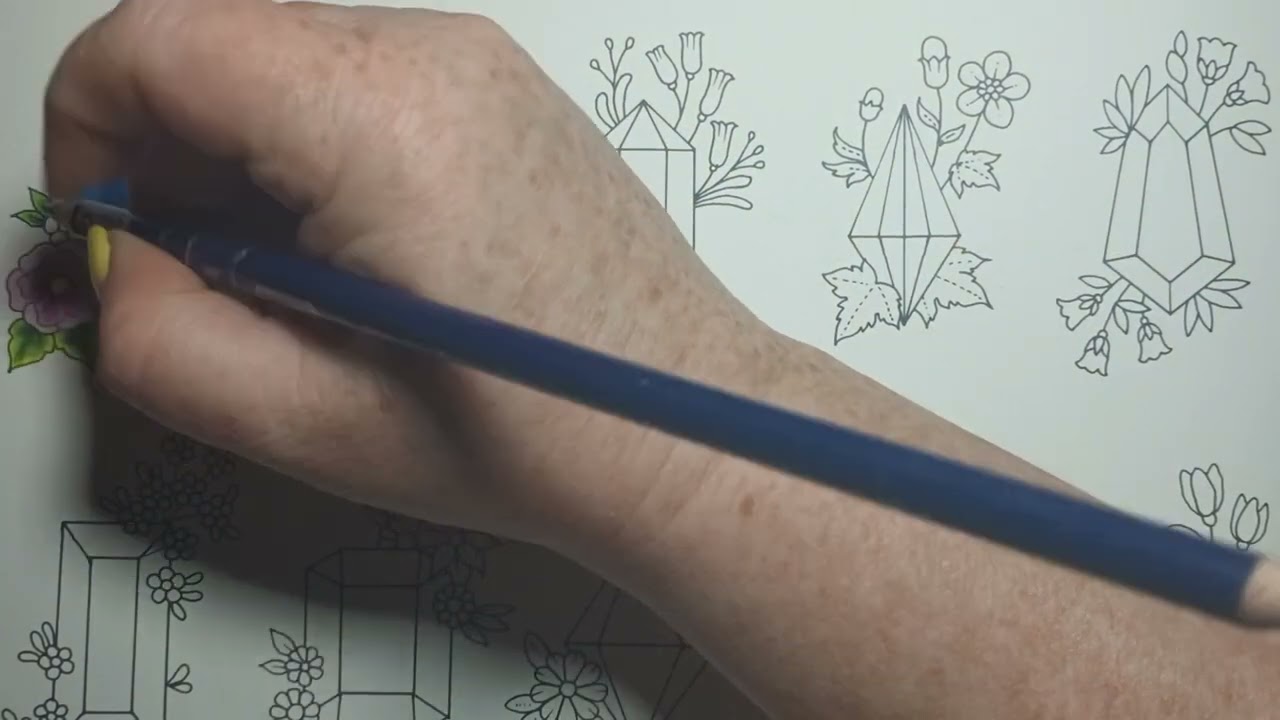 Coloring gems in Magical Worlds by Johanna Basford using Prisma colored pencils