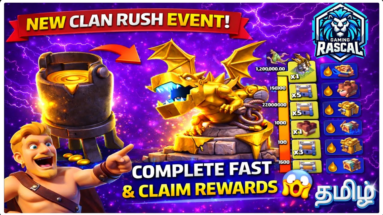 How to Complete Clan Rush Event FAST 😱 & Get Free Dragon Statue
