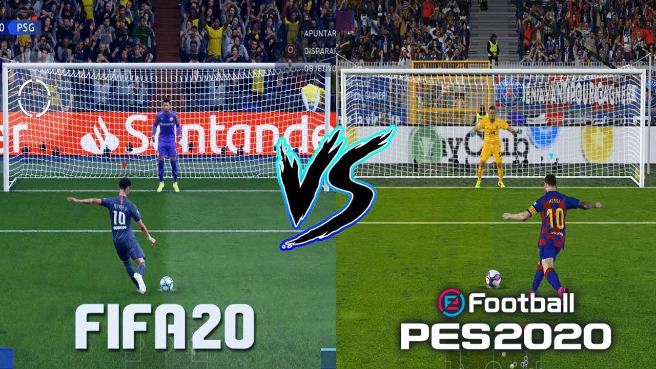Сравнение игрового процесса FIFA 20 и PES 2020 (графика, пенальти, штрафные, лица)