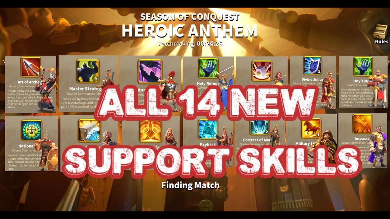 ROK - Heroic Anthem: All 14 New Support Skills! Which Skills I Think Are Best For Atila/Takeda!