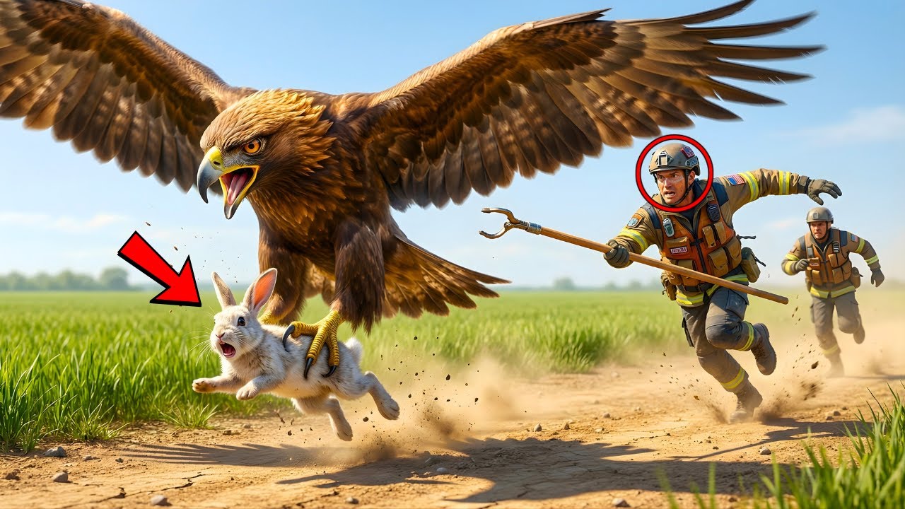 Brave Rescue Squad Saves Helpless Rabbit from GIANT Eagle Attack