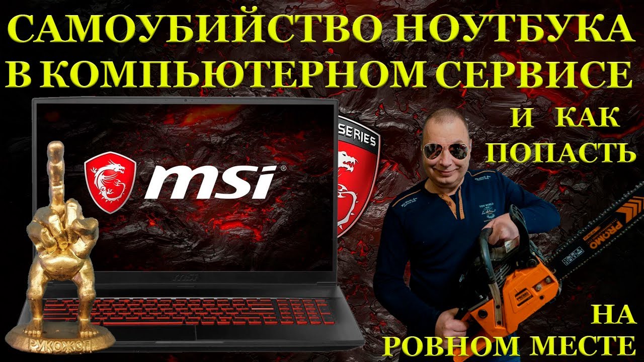 Убивцы из компьютерного сервиса и игровой MSI GF75 THIN10SCXR который самоубился в руках профилактов