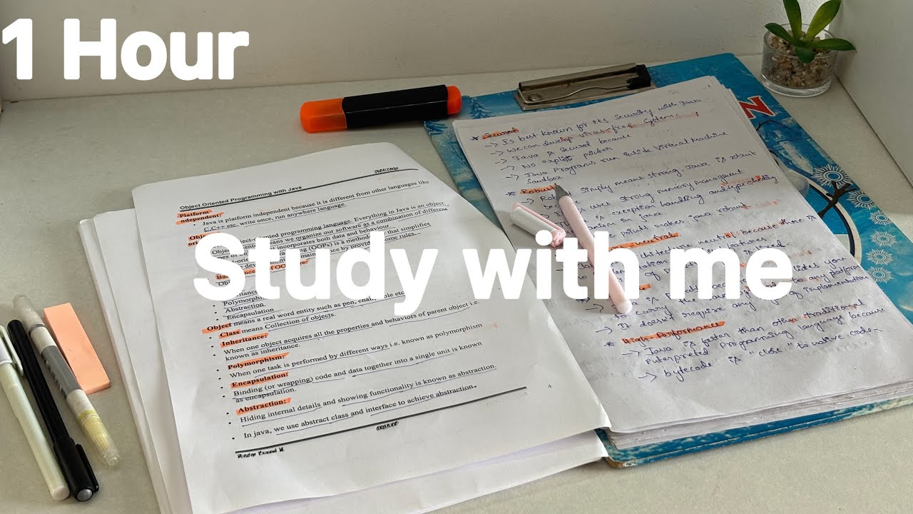 1 Hour Study With Me ✨| let’s be productive | deep focus🌿 #1hourstudy #studywithme #study 