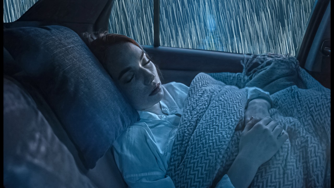 Heavy Rain & Thunderstorm on Car Window – Fall Asleep Fast Tonight