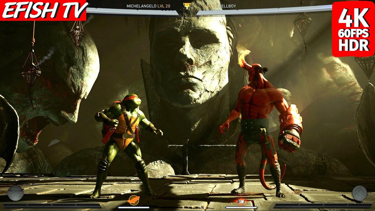 TMNT Michelangelo vs Full Power Hellboy (Hardest AI) - Injustice 2 | PS5 4K 60FPS