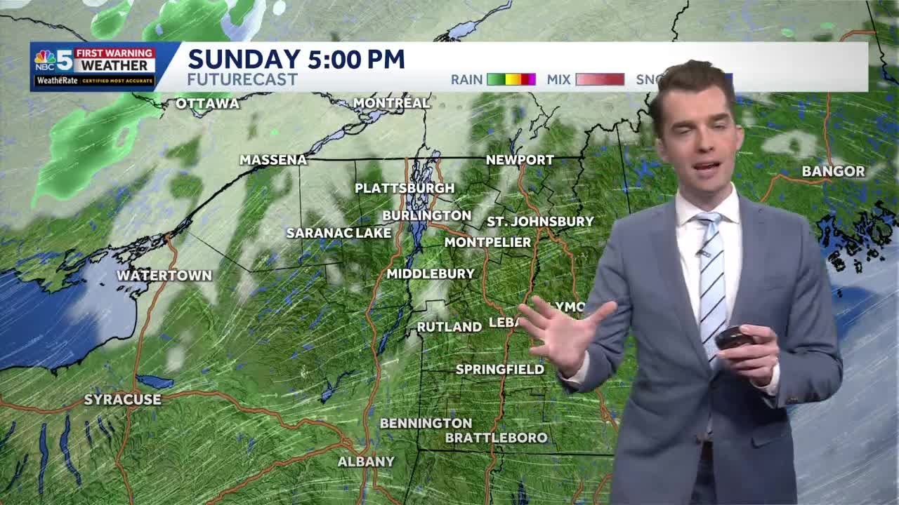 Downpours, gusty wind Saturday as spring-like air surges into Vermont, New York