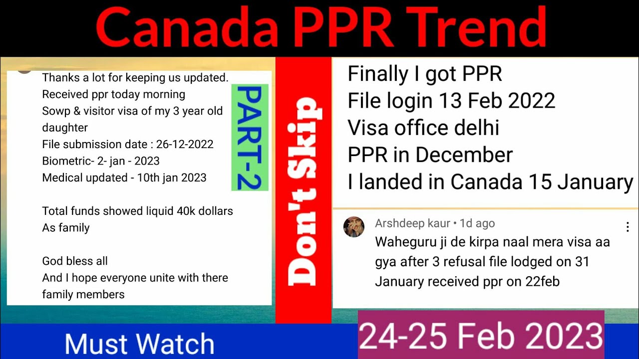 PPR Timeline Canada | PPR Trend | 25 Feb PPR timeline ,visa trend