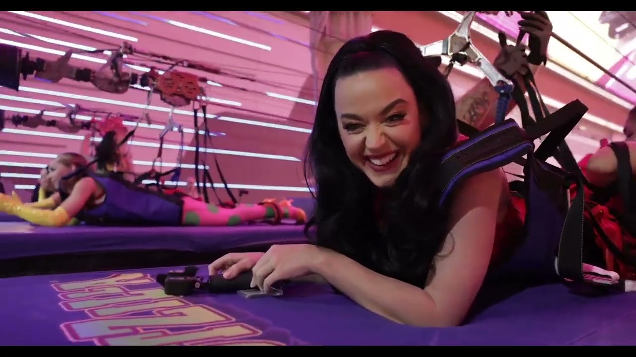 Katy Perry does the SlotZilla zipline Downtown Las Vegas. May 27, 2023
