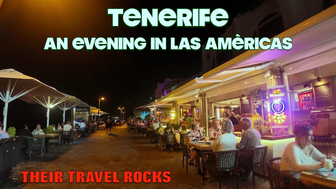 TENERIFE  in Winter - Evening in  Playa Las Americas.  Winer Sunshine