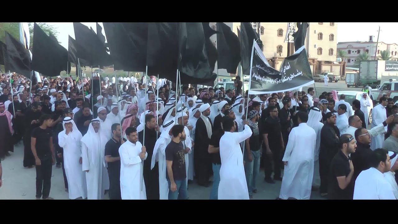 مشاركة اهالي القديح بمحافظة القطيف تشيع شهداء الدالوة بالاحساء وموساتهم