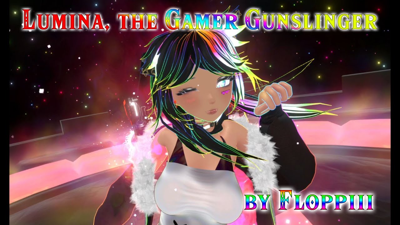 Lumina, the Gamer Gunslinger VRChat Avatar, by FloppiiiVR