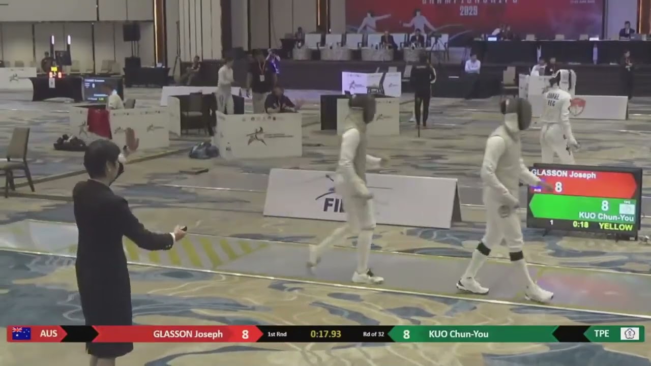 Asian Champs 2025 SMF - L32 - Joseph Glasson AUS v Kuo Chun You TPE