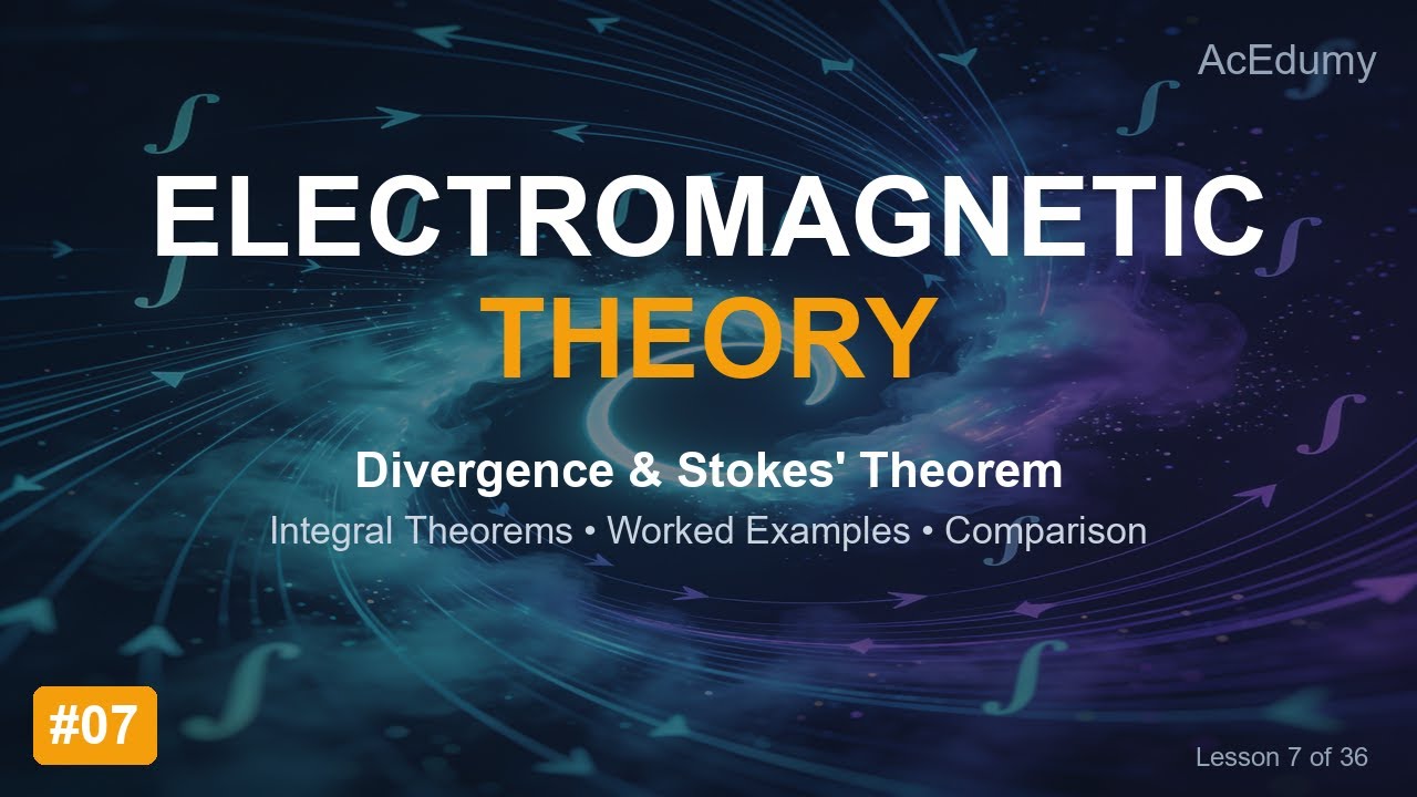 Electromagnetic Theory Lesson 7 (v2) Divergence Theorem & Stokes Theorem