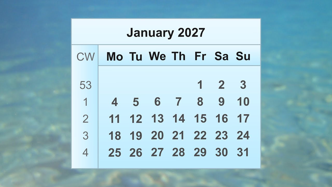 January 2027 Calendar