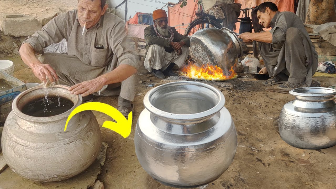 Famous Asian Pots Cleaning Prossess | Cleaning Old Cooking Degh Pots