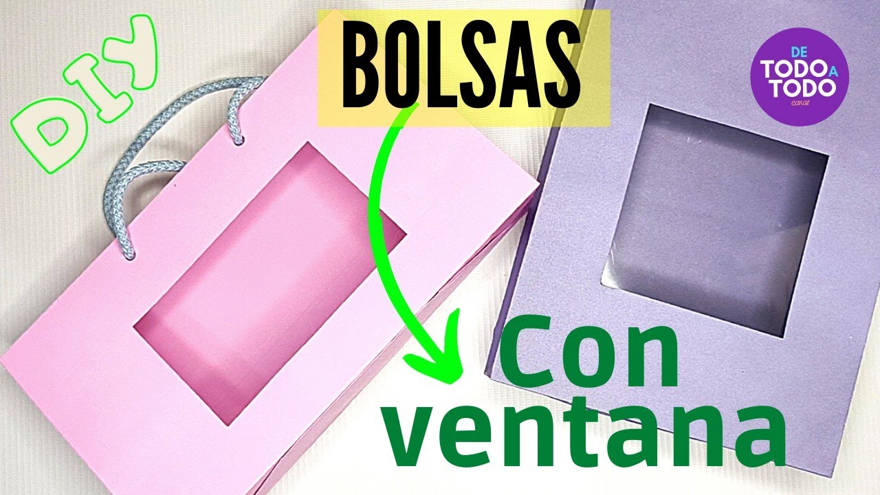 Cómo hacer una BOLSA de papel con VENTANA de acetato?
