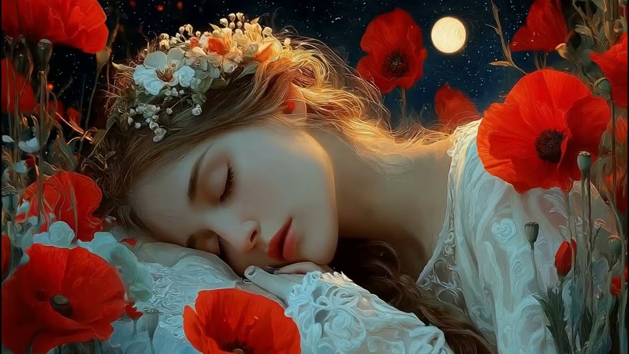 Aesthetic Anime Sleep Music 🌸 3 Hours of Deep Relaxation in a Starry Night Flower Garden