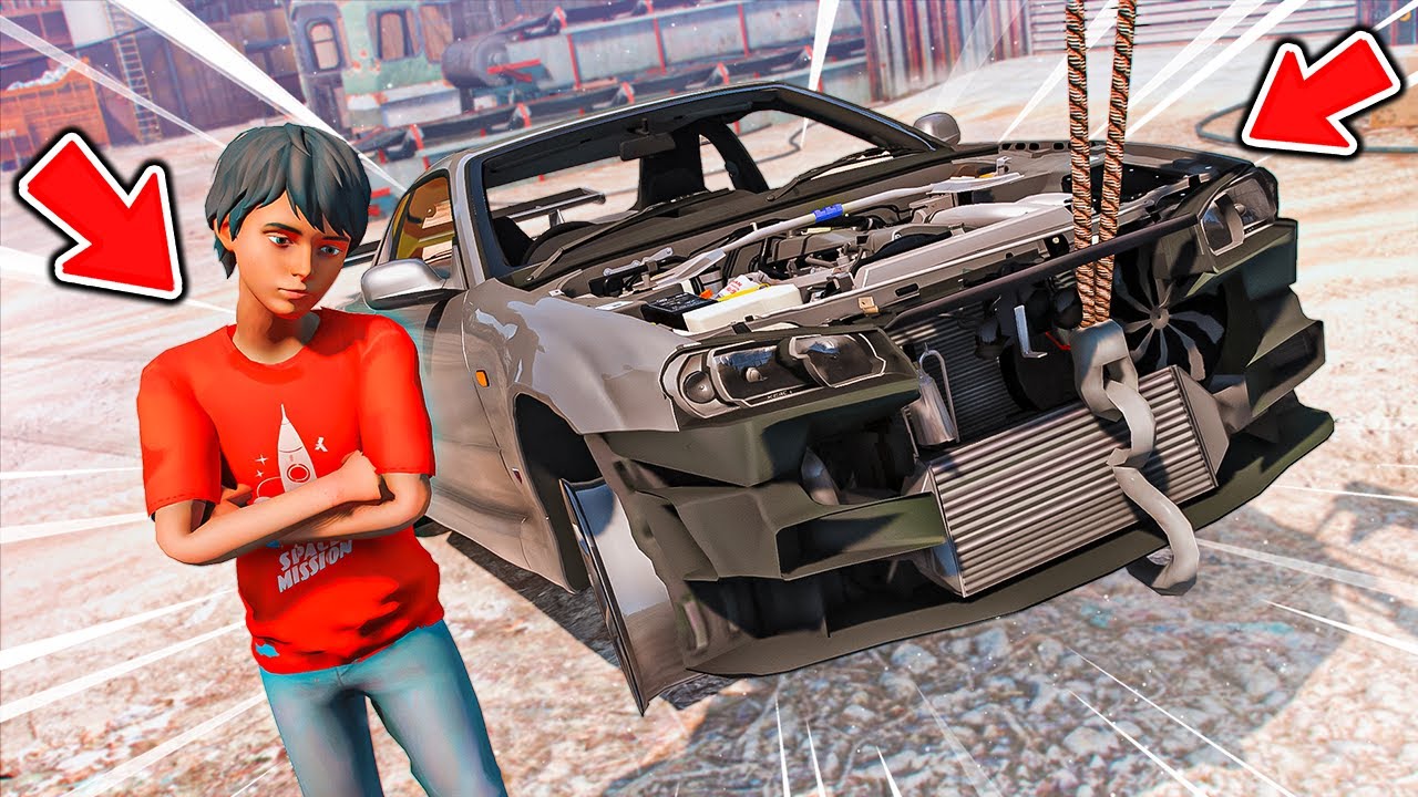 GTA V #1 ( الفقير المخترع ) : اعطوه اندر سيارة بس خرده