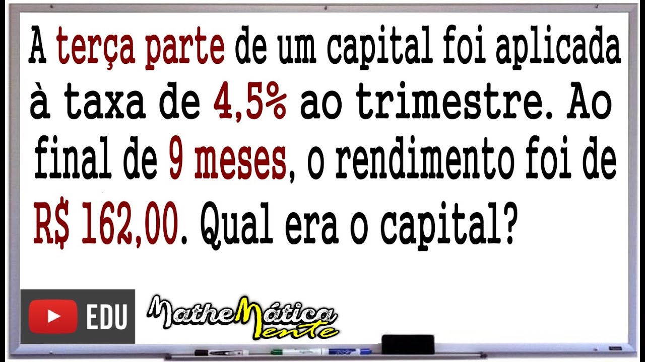 PROBLEMA DE MATEMÁTICA - PEDIDO DE ALUNO #5 - JUROS SIMPLES - Prof. Robson Liers - Mathematicamente
