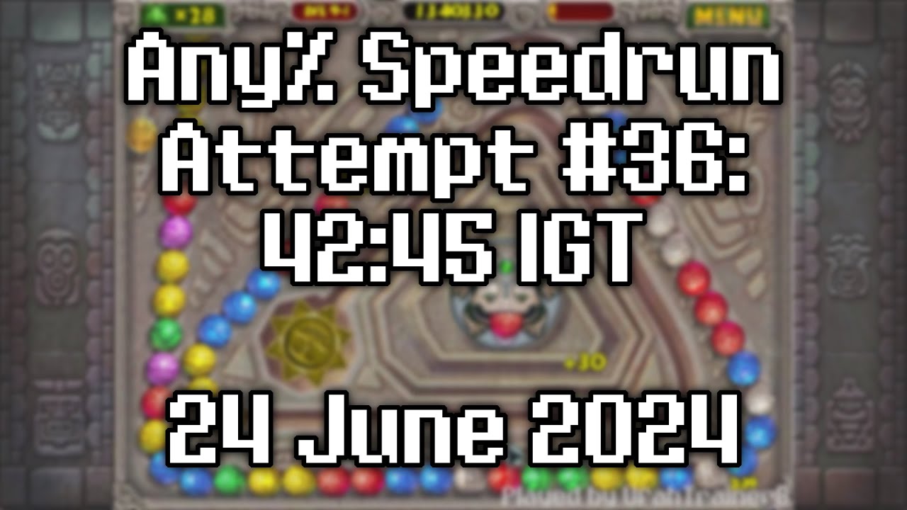 Zuma Deluxe - Any% Speedrun Attempt #36: 42:45 IGT (24 June 2024)