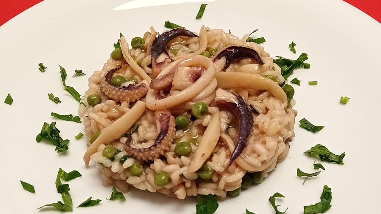 Risotto con le seppie e i piselli