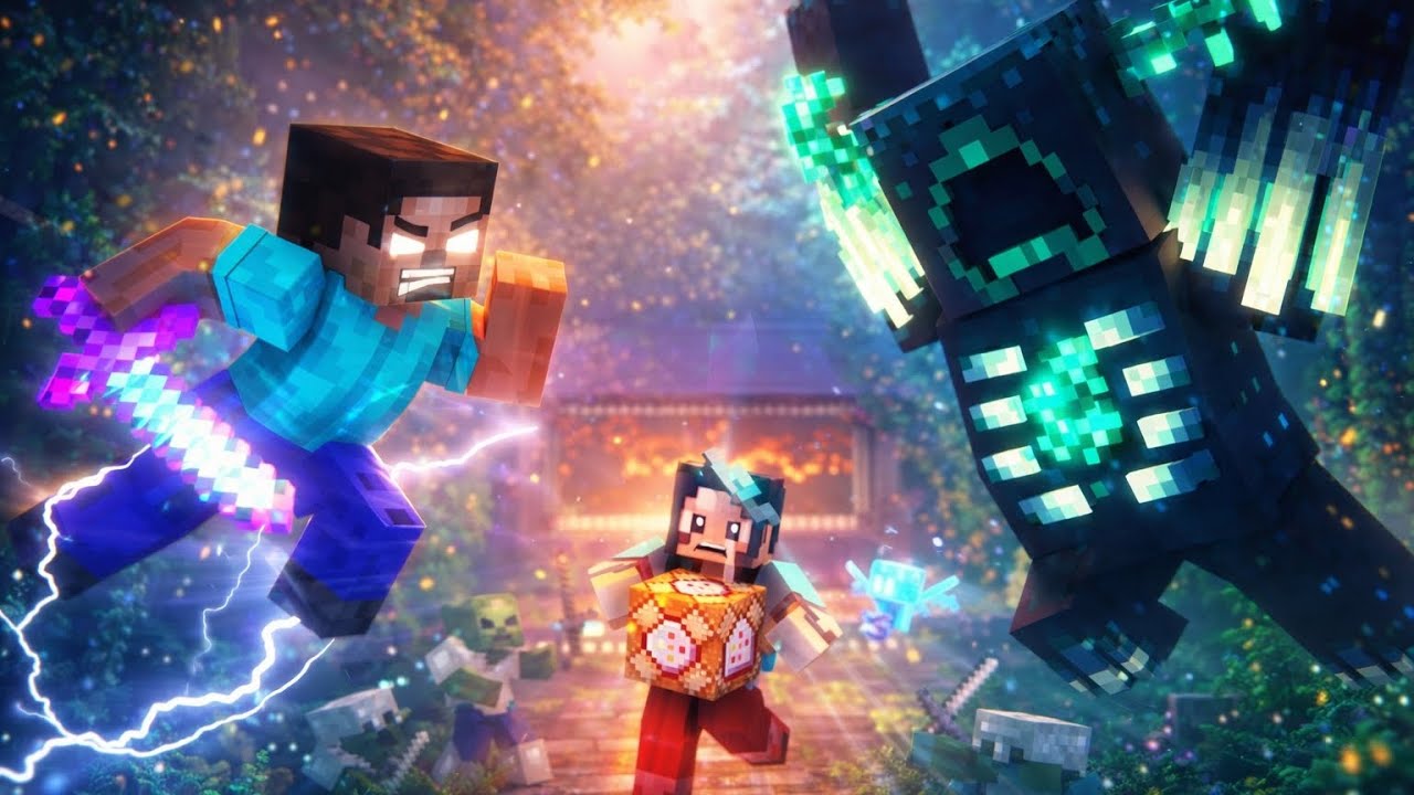 MINECRAFT || HORROR FIGHT || STEVE AND ALEX FIGHT IN HELL WITH WARDEN || MINECRAFTMOVIE ANIMATION 