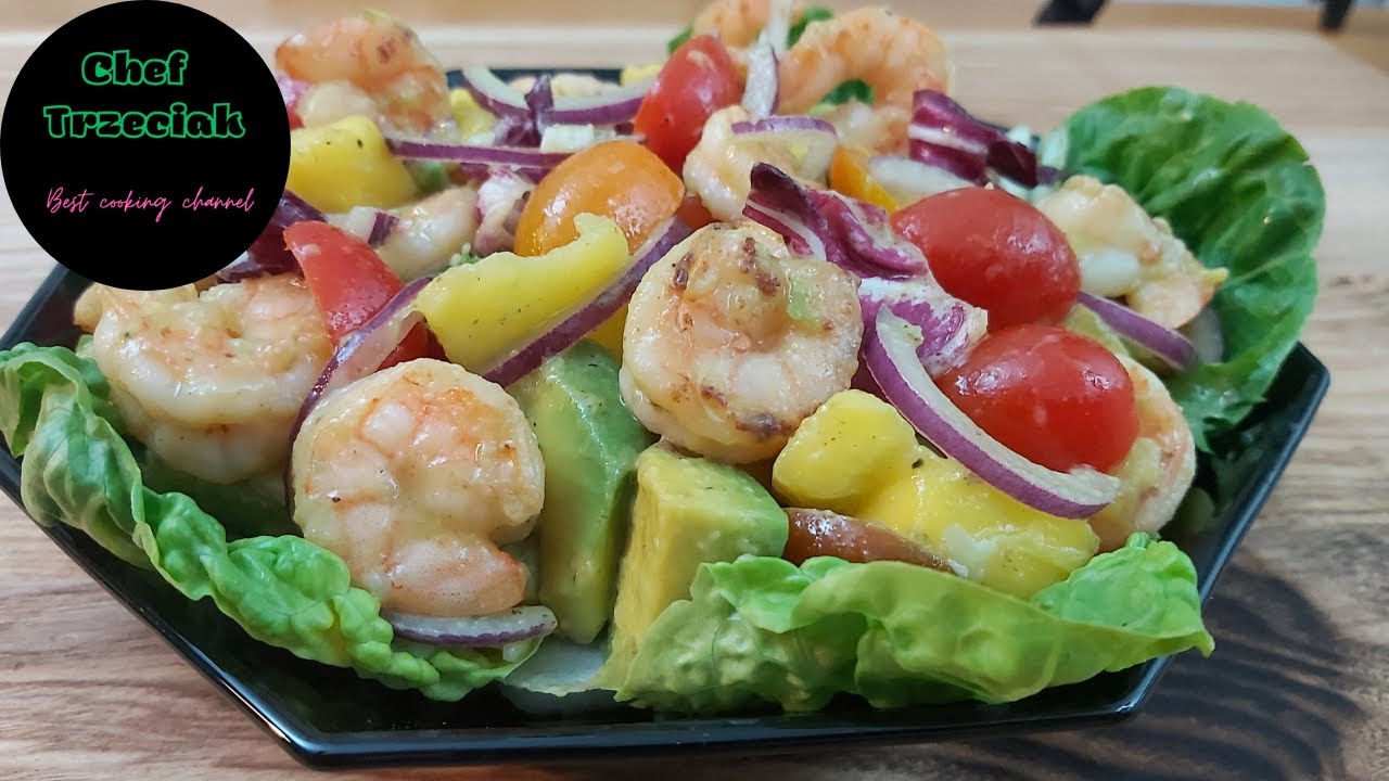 Салат с креветками, манго и авокадо. Взрыв вкуса - обязательное блюдо для любой вечеринки