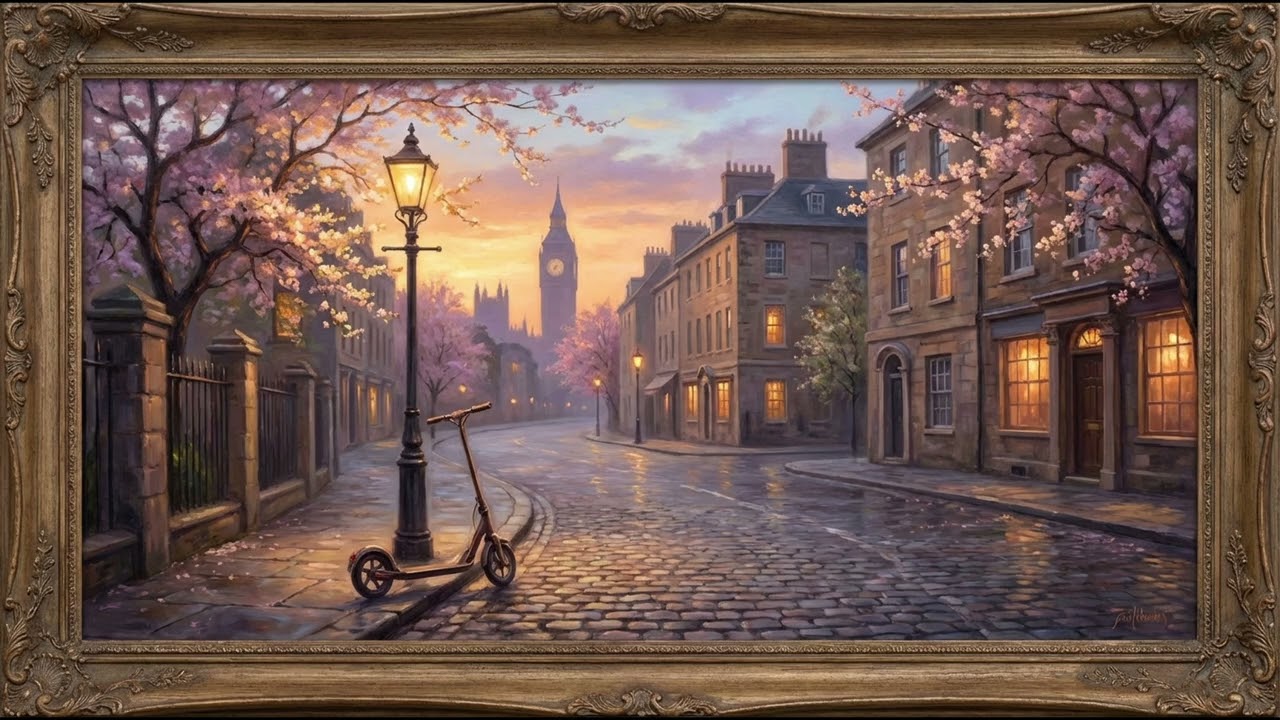 Art Screensaver - British London painting - TV frame