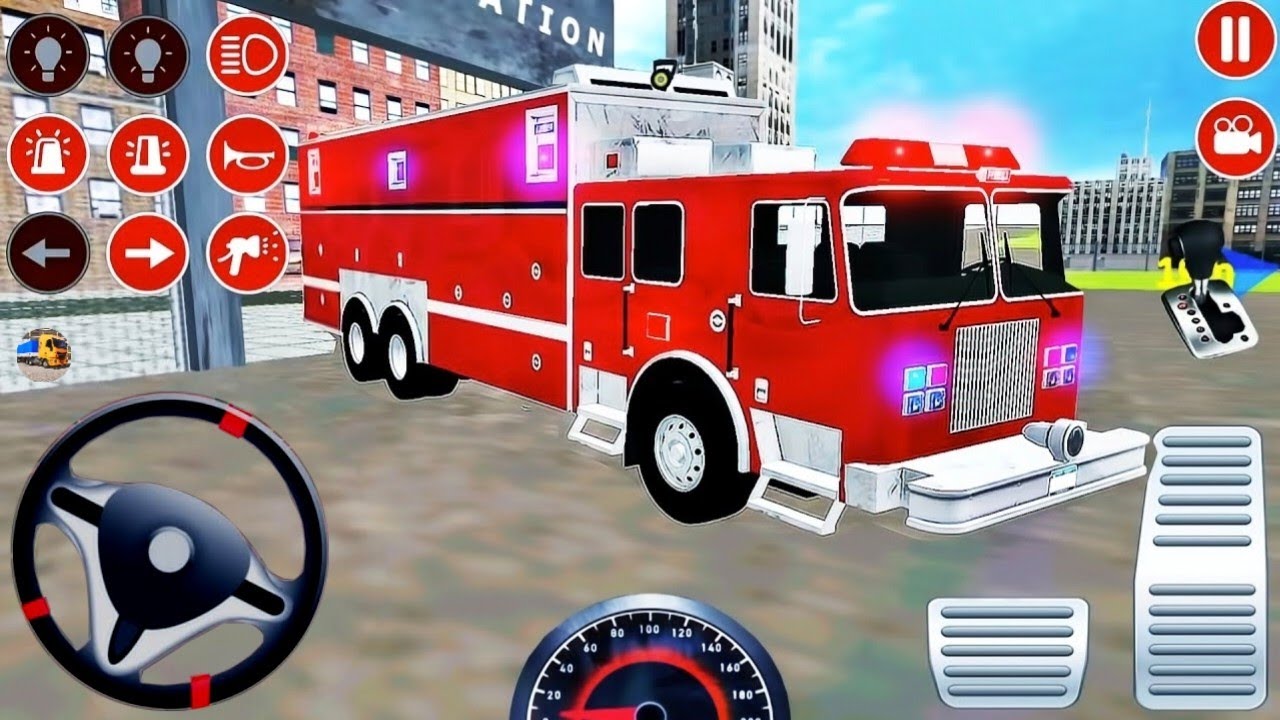 Truck Pemadam Kebakaran Panjang Padamkan Api Besar - Mobil Balap Simulator Android Gameplay