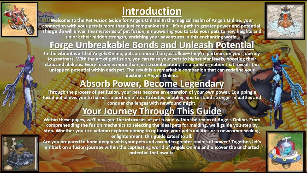 Angels Online- Fusion Pet Guide