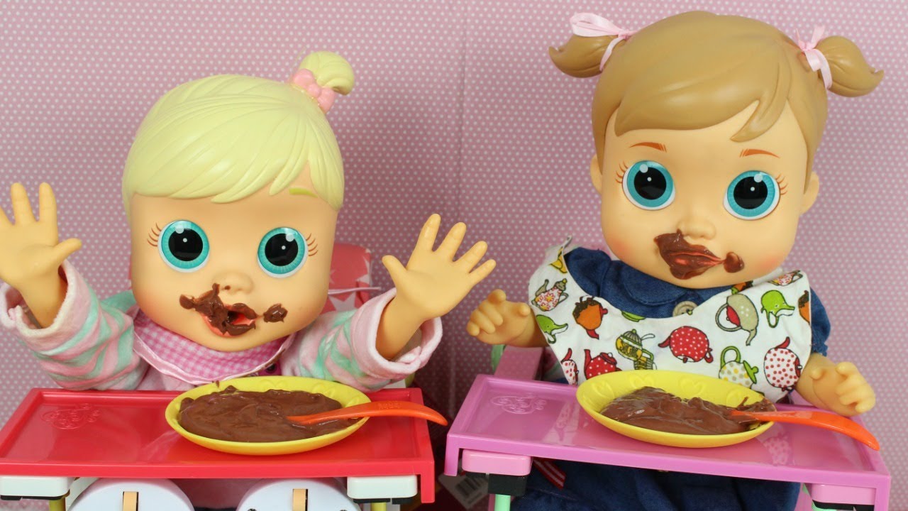 MINHAS BONECAS BABY WOW ANALU E SUA IRMÃ NA HORA DE COMER PAPINHA