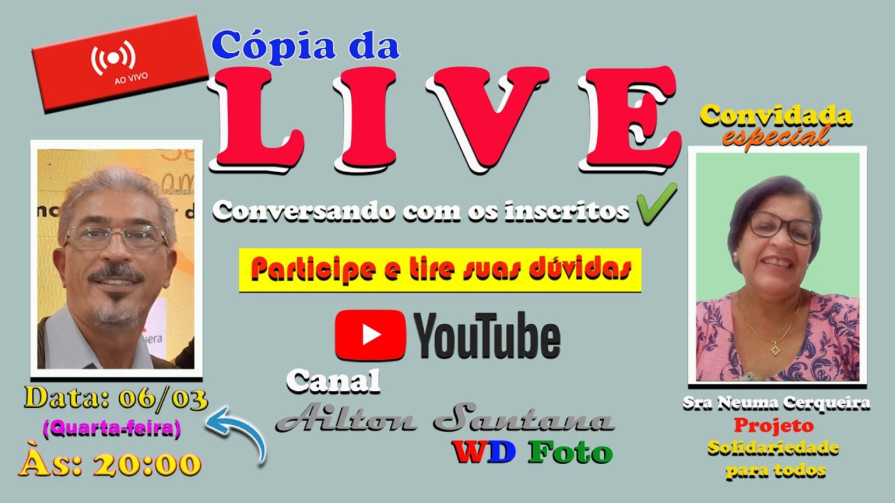 Cópia LIVE Conversando com  Inscritos do canal #AiltonSantana #wdfoto #wdfotodrones #serviçomilitar
