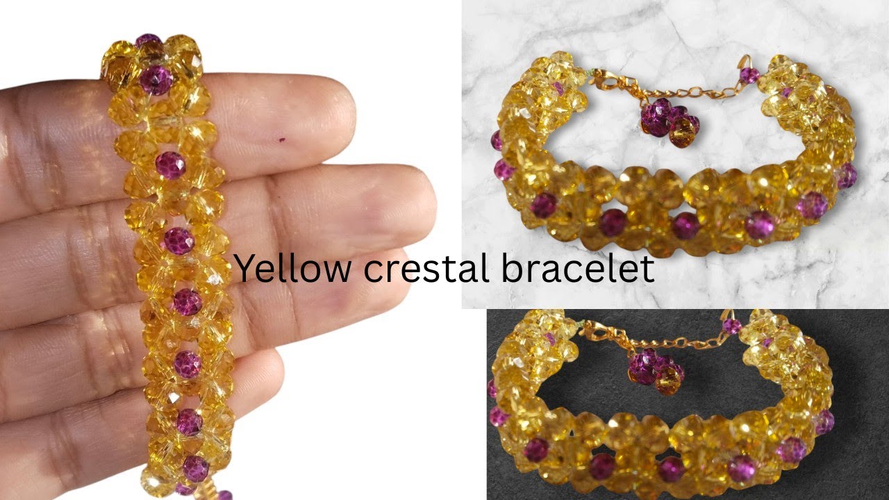 How to Make a Yellow Crystal Bracelet | Easy DIY Jewelry।