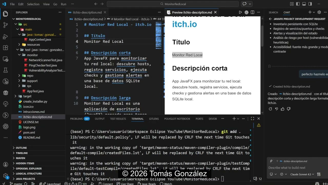 Devlog #1 (Vibe Coding) — Monitor de Red Local en JavaFX: Dashboard + Ping/Ports + SQLite