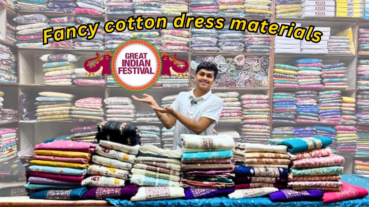 Back with cotton fancy dress materials with unbelievable price|| #dressmaterials  #onlineshopping 