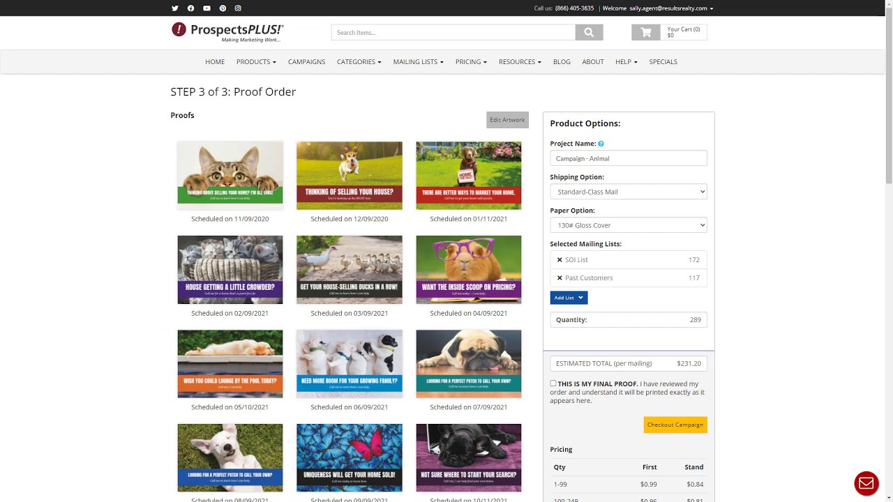 HOW TO SCHEDULE A POSTCARD CAMPAIGN | ProspectsPLUS!