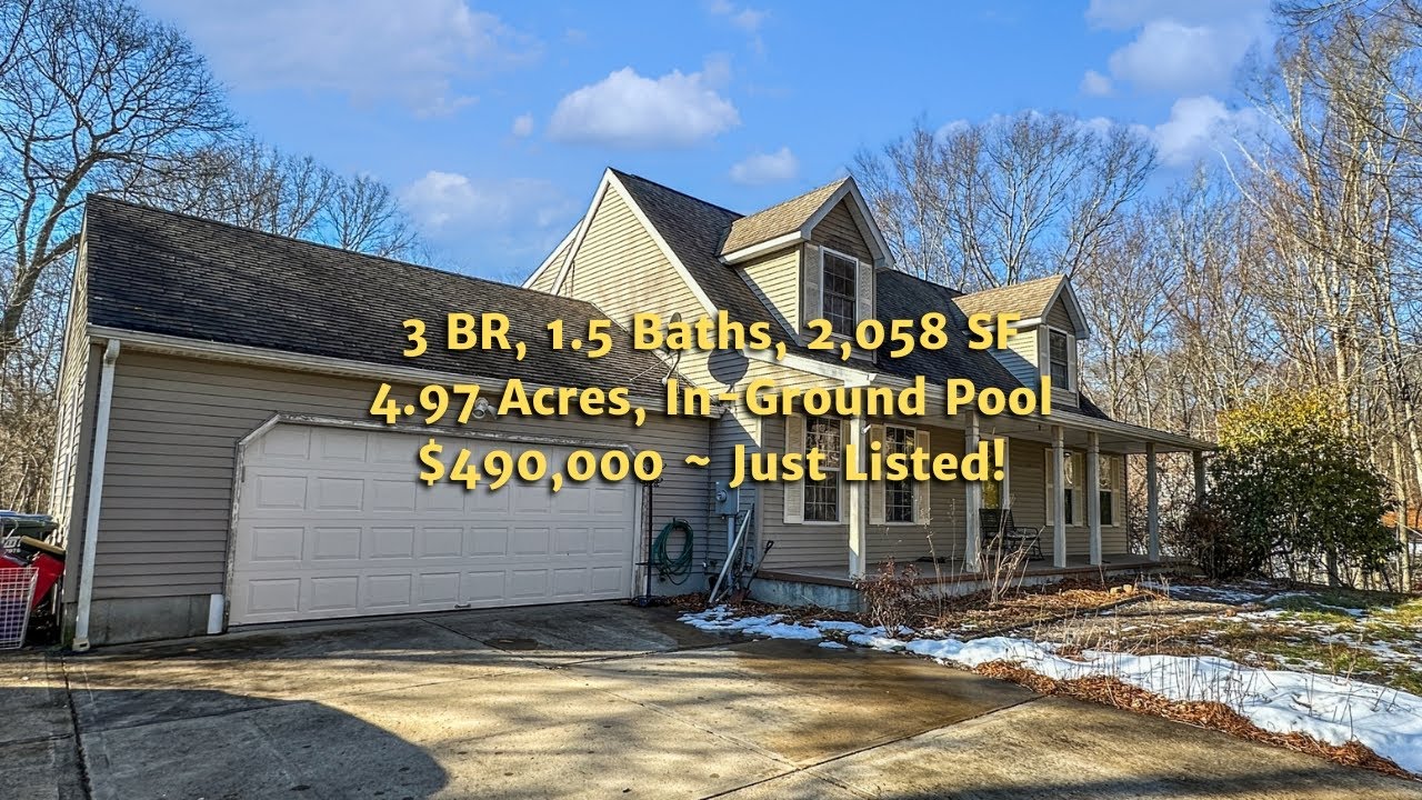 Inside a Private Cape with Pool on 4.97 Acres in Oakdale, CT | $490,000