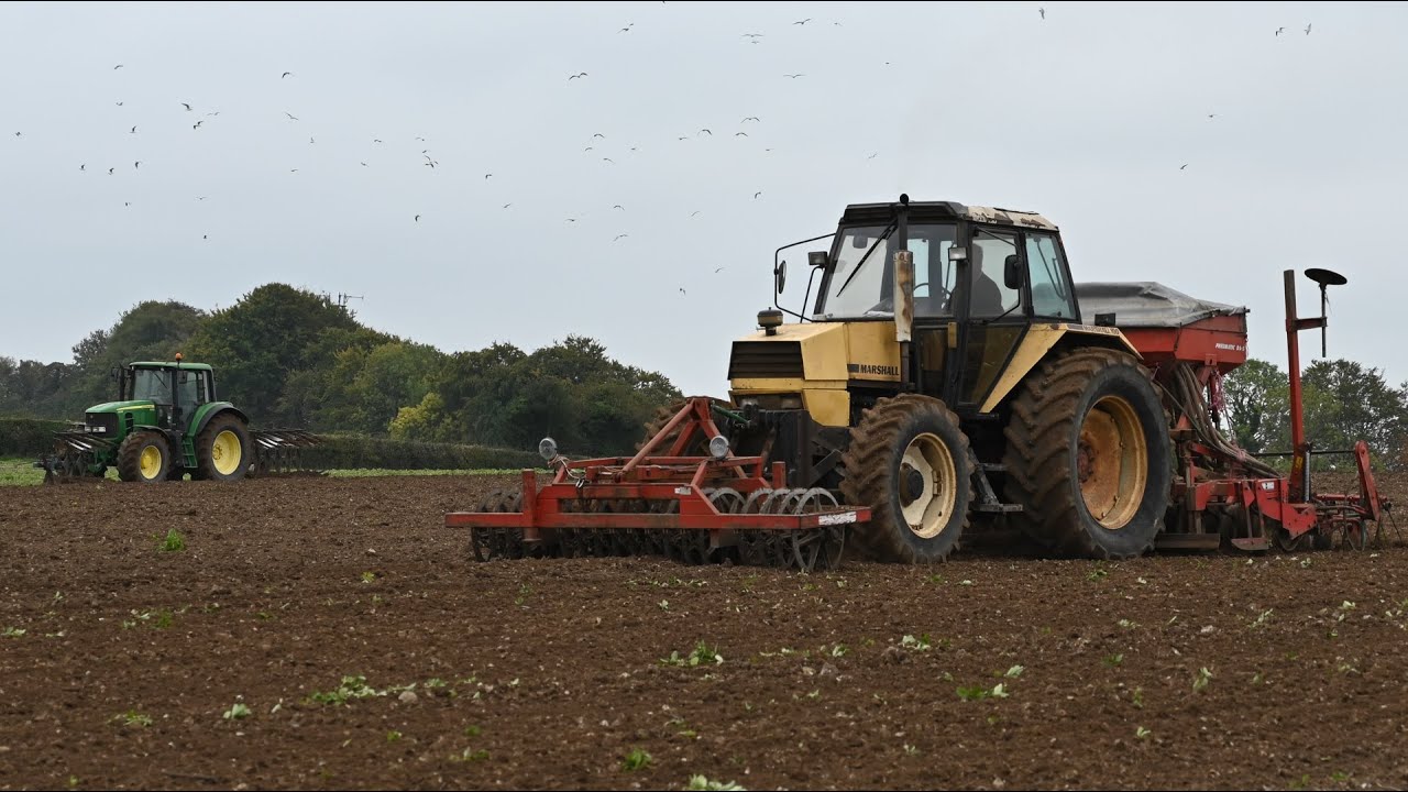 Ploughing & Drilling Wheat with John Deere 6930 and Marshall 100