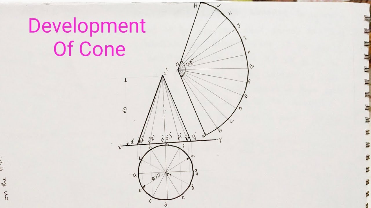 How to draw Development Of Surfaces: Cone