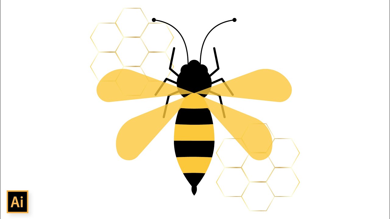 Easy How to Make Bee Illustration in Adobe Illustrator