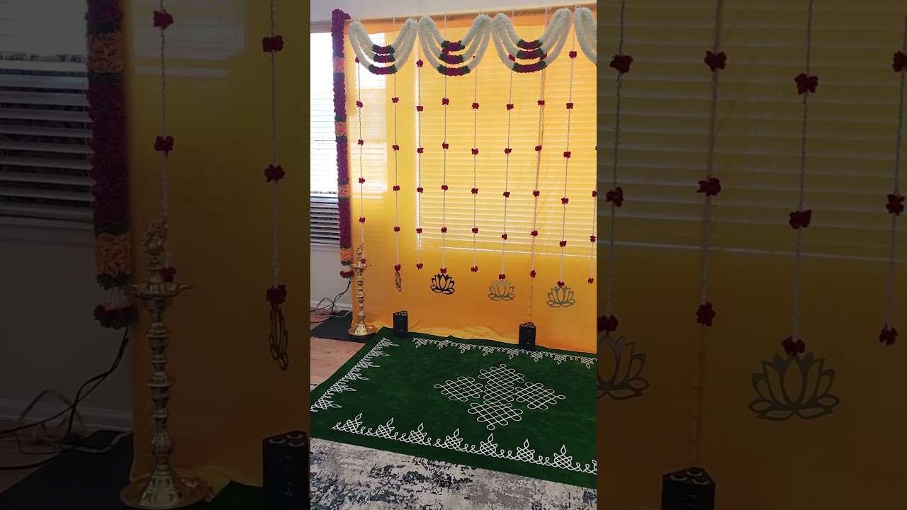 Simple pooja backdrop DIY ideas | House warming decoration