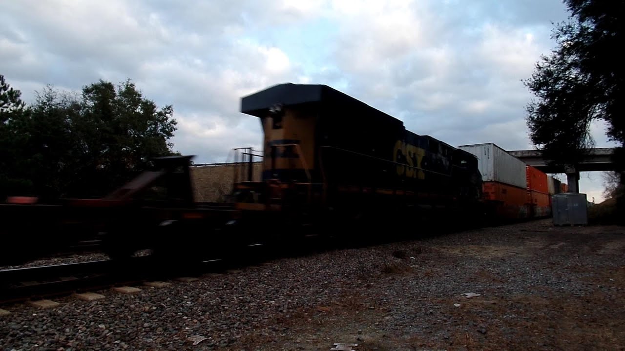 Auto Rack Train Followed By Intermodal Train