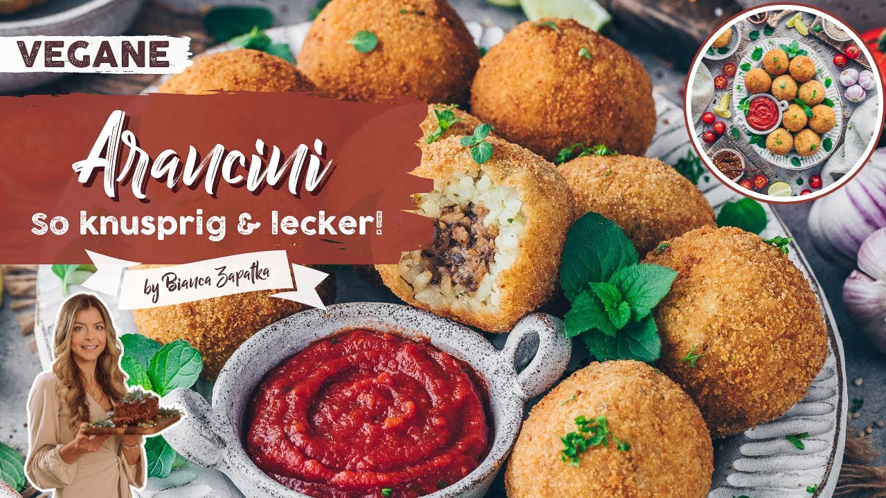 Arancini Reisbällchen mit Pilzfüllung - Italienische Risotto-Bällchen selber machen (Einfach, Vegan)