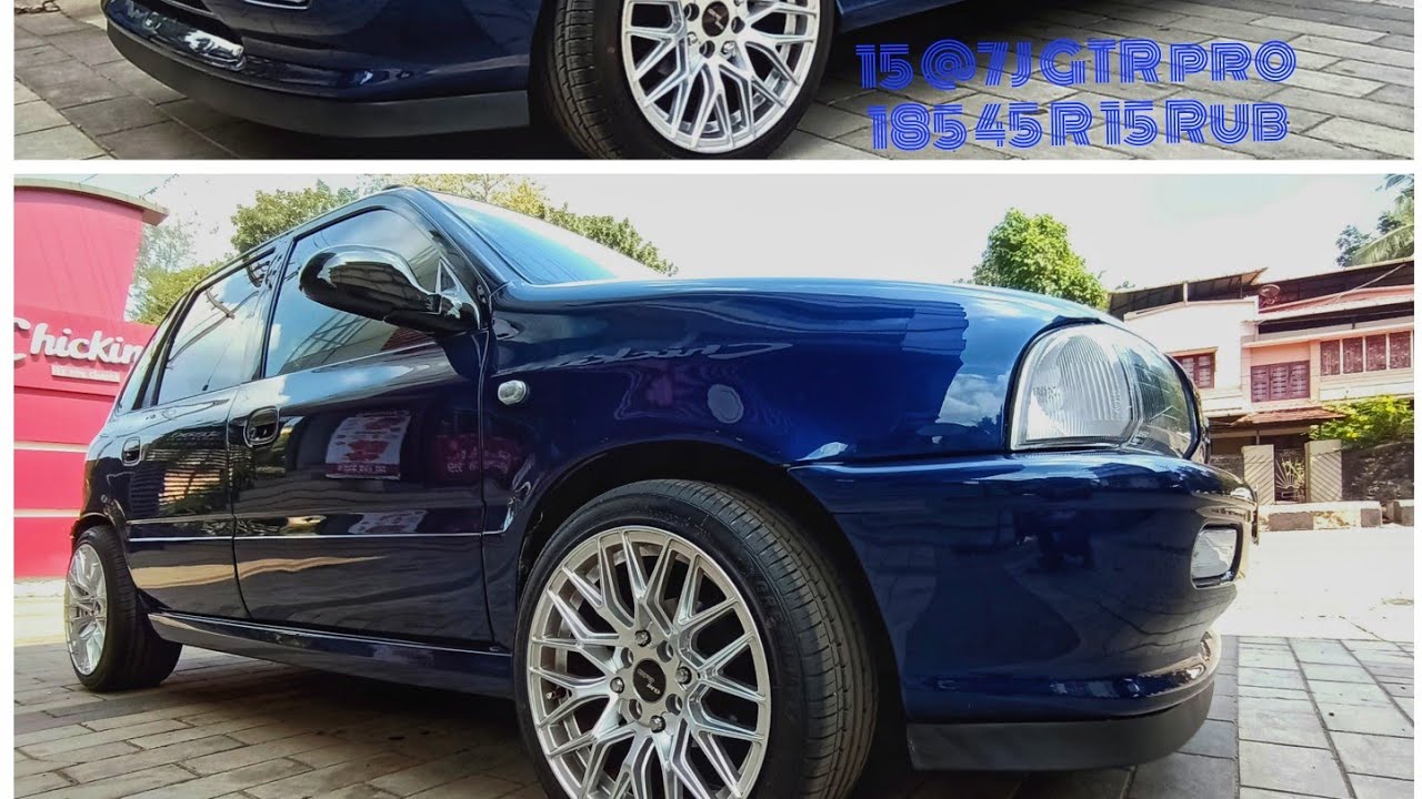 Modified Maruthi Zen 2002  with 15 inch alloys.With Zen Two door. zen steel.Zen carbon limited 2020