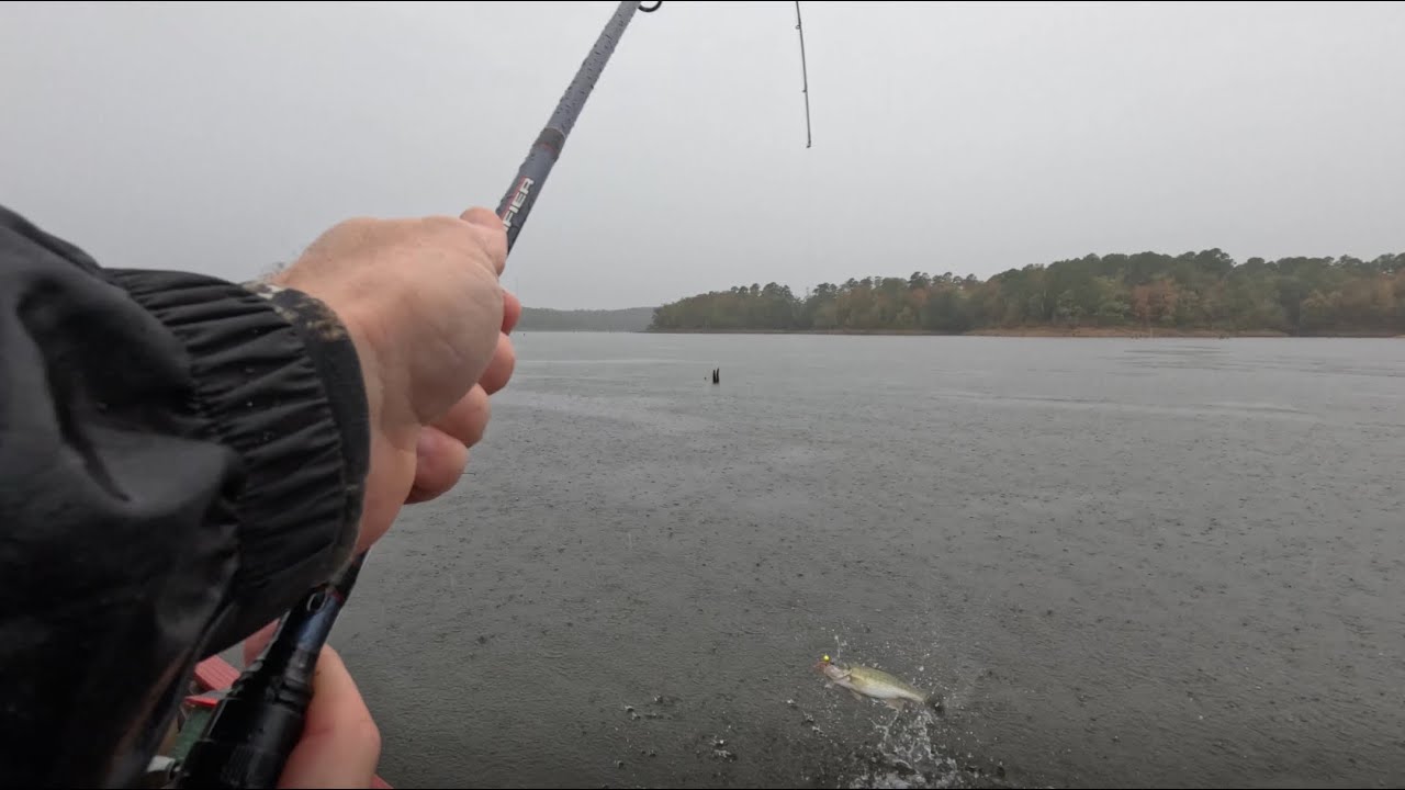 Fall Lake Fishing in the Rain