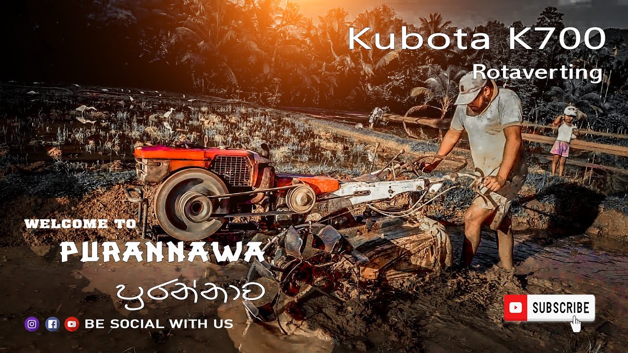 Kubota K700 Rotaverting  |  Kubota K700 Driving the power tiller