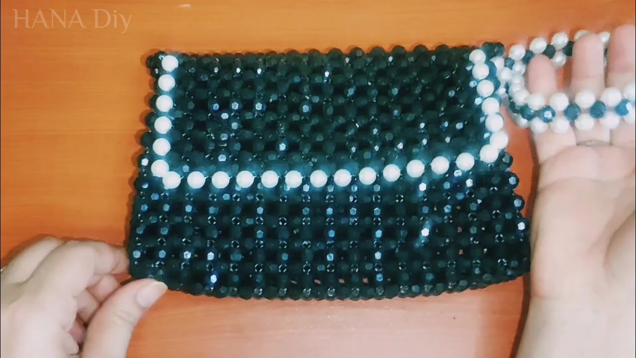 خطوات صنع 🍃شنطة بورتيفيه من الخرز🍃 بكل تفاصيلها للمبتدئين خطوة بخطوة 👜 diy pearls beaded bag