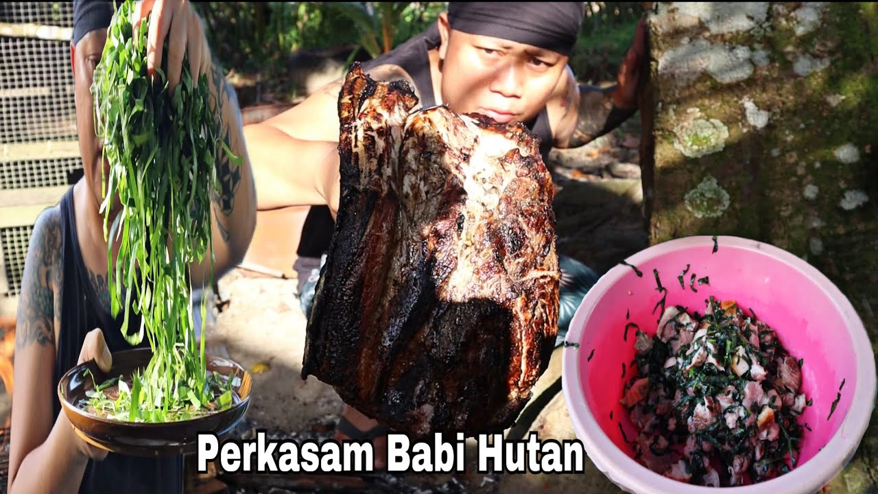 Cara Buat Perkasam Babi Hutan // Makan Lauk Bunga Kantan Goreng Cili.