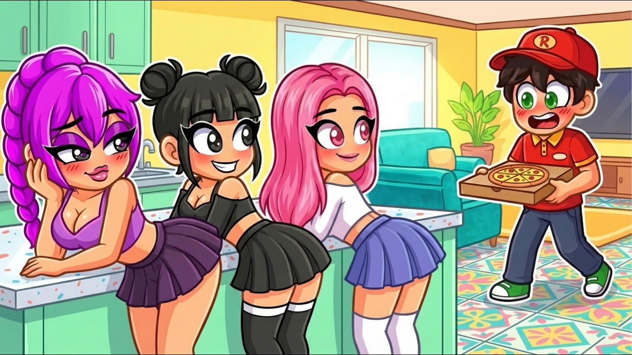 DELIVERING 1000 PIZZAS to The HUNTRIX GIRLS in Roblox Snapchat!